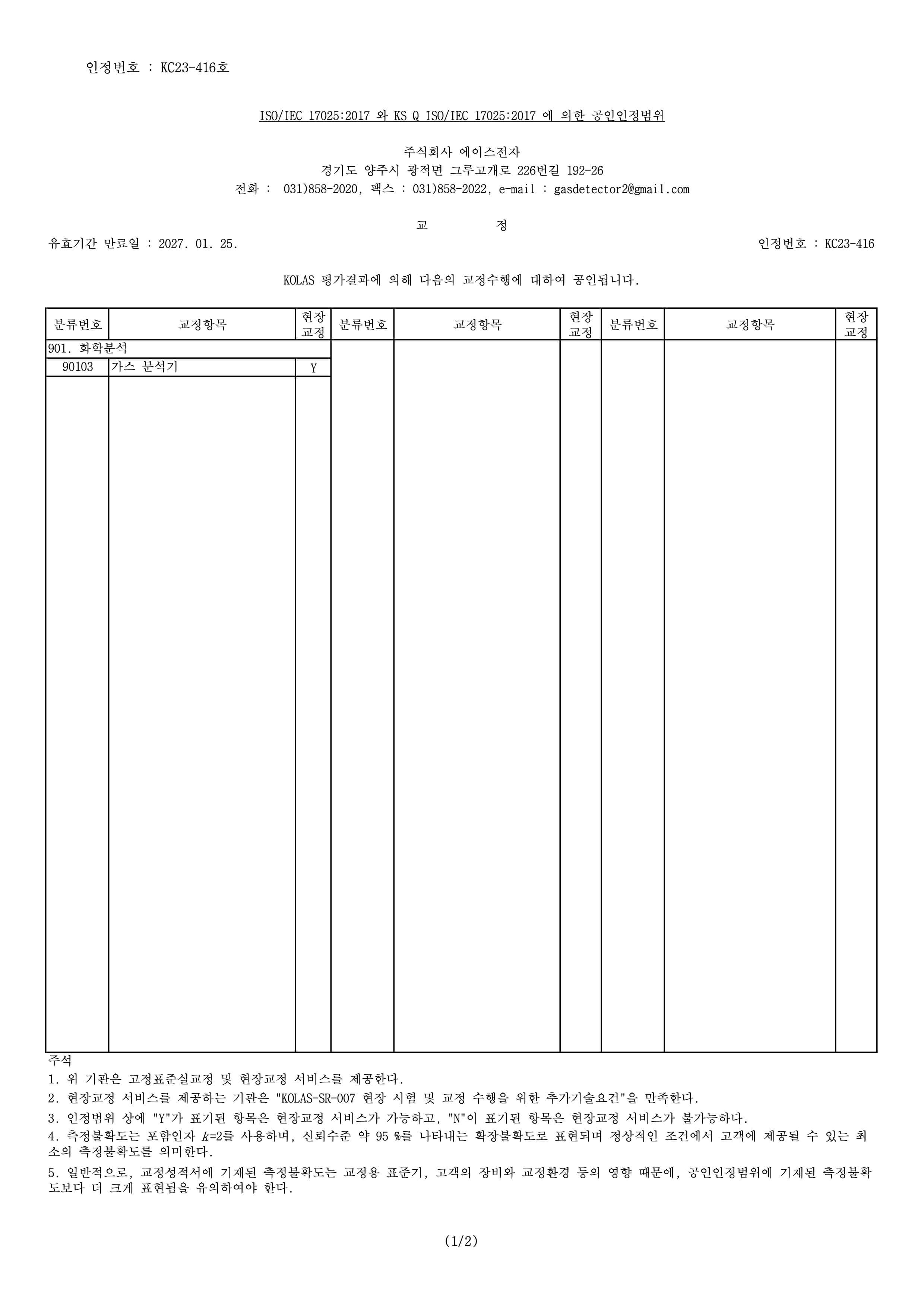 ISO/IEC 17025:2017와 KS Q 10001:2018에 의한 공인인정범위